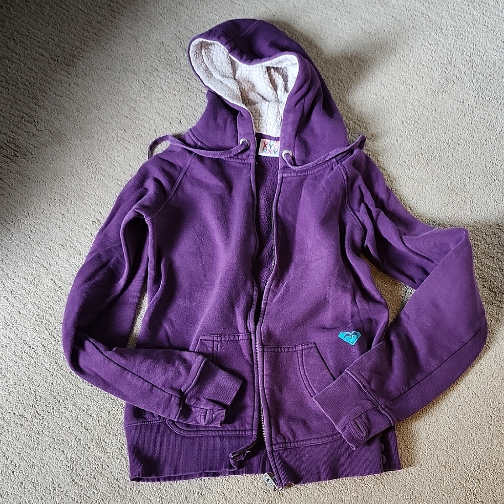 Roxy Purple Womens Hoodie with Heart Detail